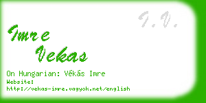 imre vekas business card